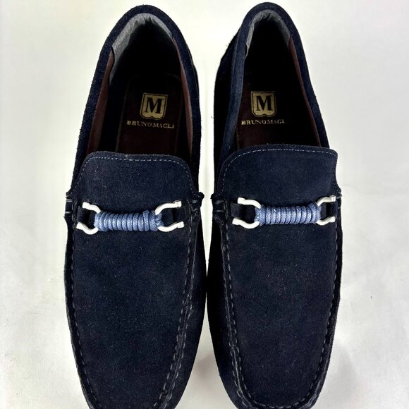 Bruno Magli Torro Blue Suede Loafers (US 10M / EU 43) Like New - Picture 2 of 14